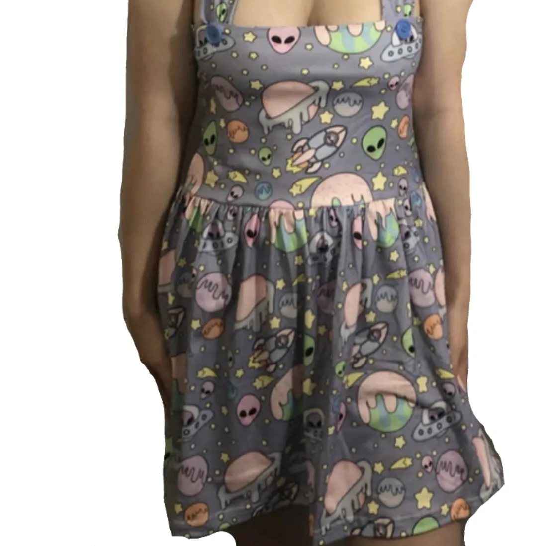 Pastel Aliens Suspender Skirt Dress