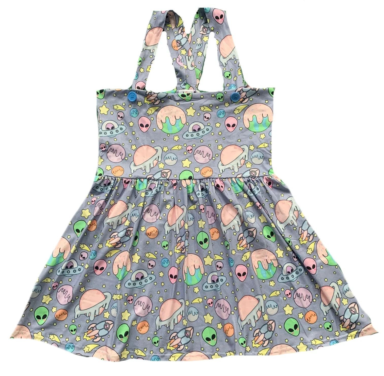 Pastel Aliens Suspender Skirt Dress
