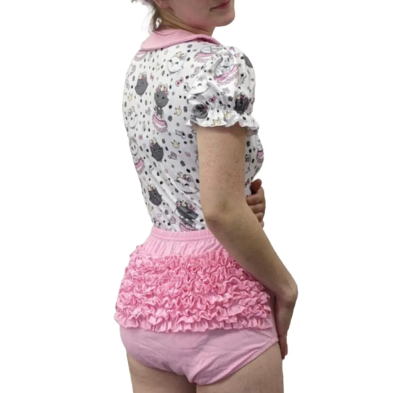 Pink Cotton Ruffle Bloomer Shorts