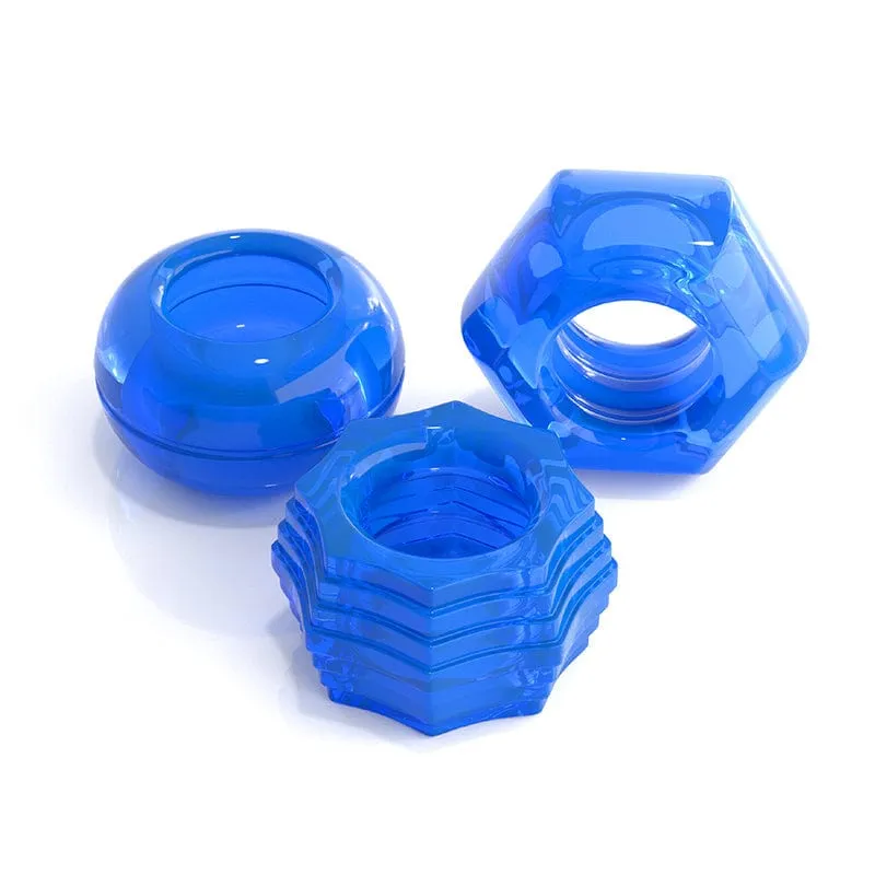 Pipedream Products Deluxe Cock Ring Set Blue