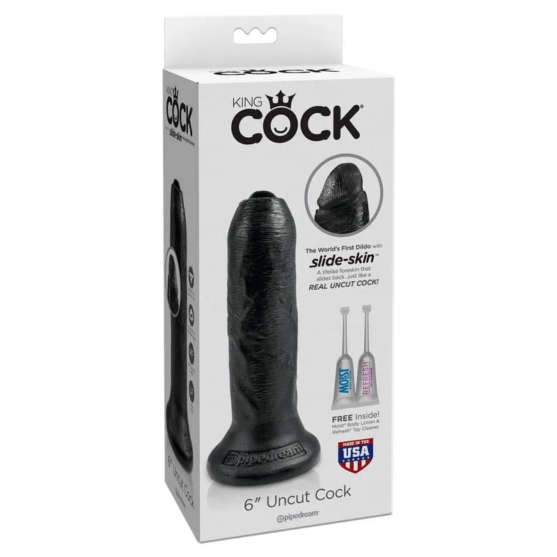 Pipedream Products King Cock 6 Uncut Cock Black