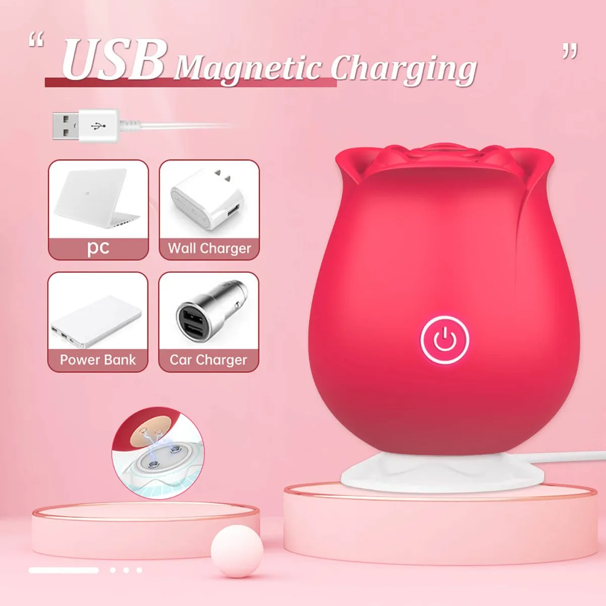 Rose 10 Suction Vibrator(9pcs)