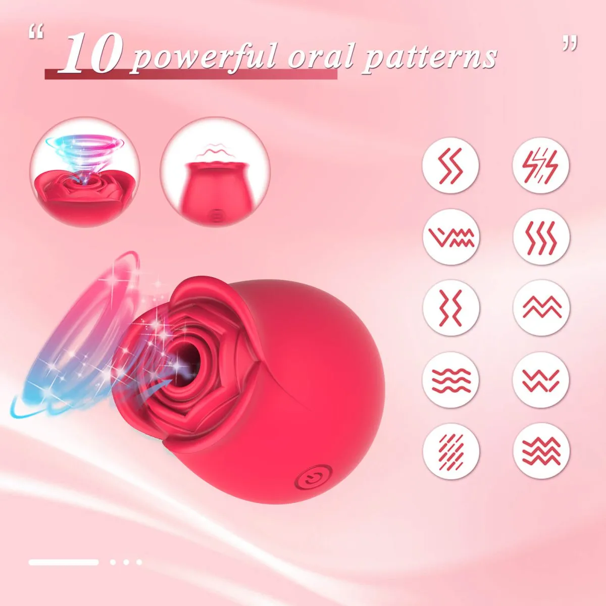Rose 10 Suction Vibrator(9pcs)