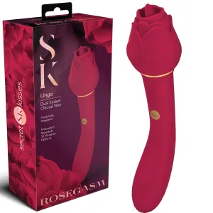 Rosegasm Lingo Dual Ended Rose Clitoral Stimulator G Spot Vibrator Sex Toy