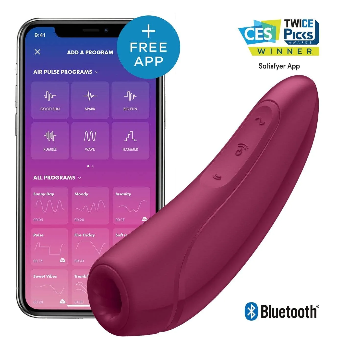 Satisfyer - Curvy 1  App-Controlled Clitoral Air Stimulator Vibrator