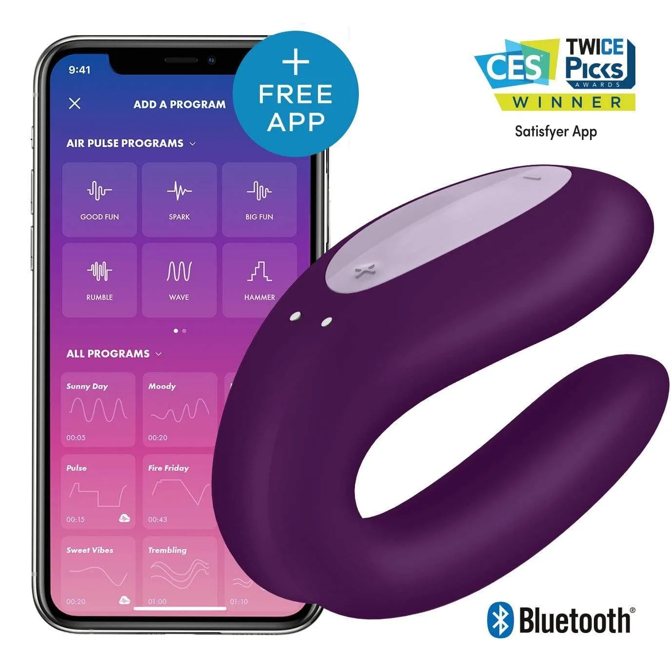 Satisfyer - Double Joy App-Controlled Partner Vibrator