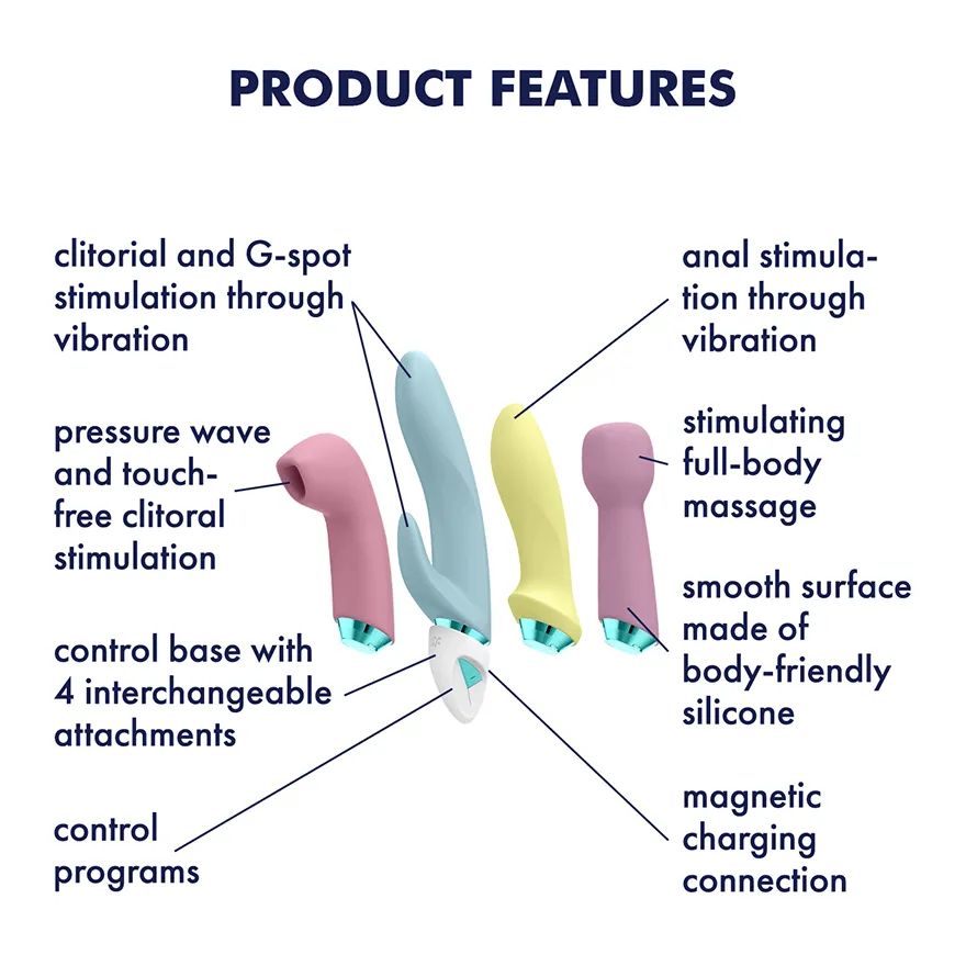 Satisfyer - Fabulous Four Clitoral Air Pulse Vibrator Set (Multi Colour)