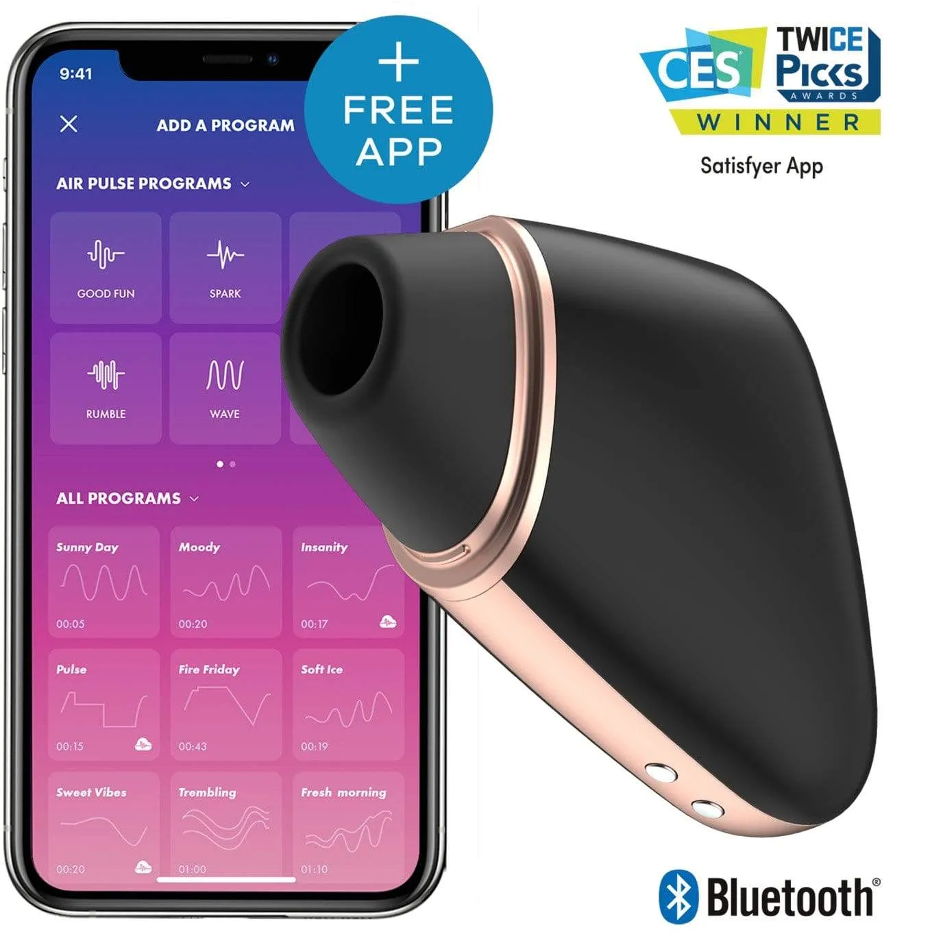 Satisfyer - Love Triangle App-Controlled Clitoral Air Stimulator Vibrator