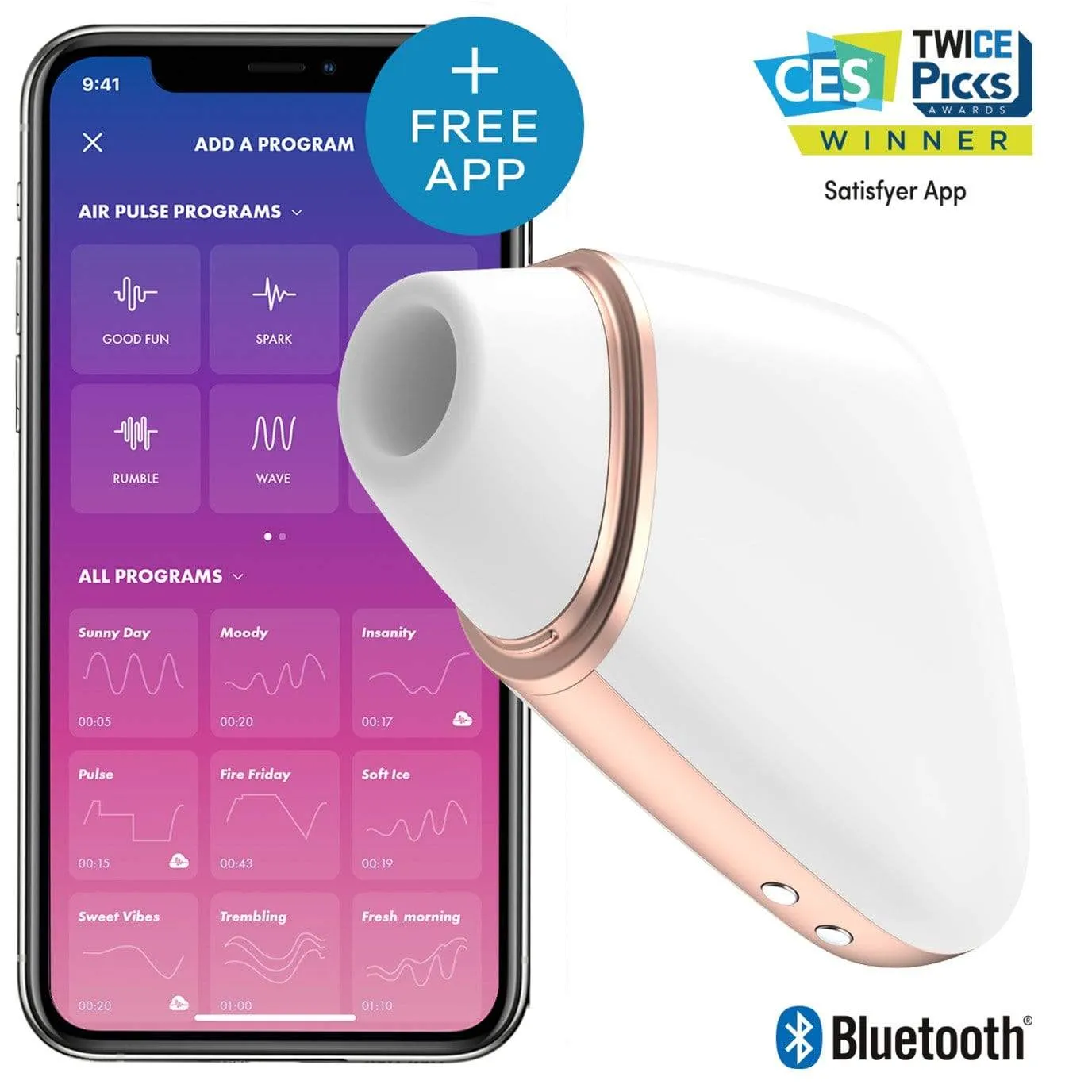 Satisfyer - Love Triangle App-Controlled Clitoral Air Stimulator Vibrator