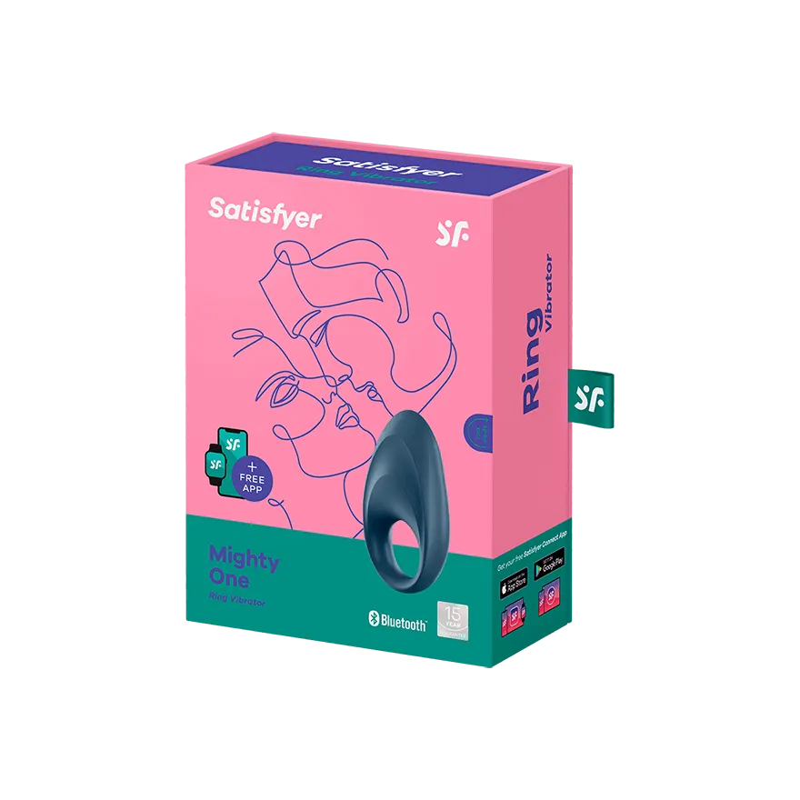 Satisfyer - Mighty One Ring App-Controlled Bluetooth Cock Ring (Blue)