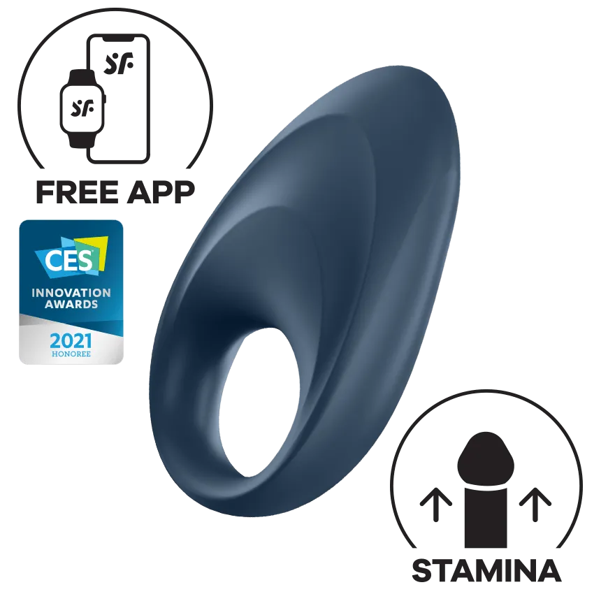 Satisfyer - Mighty One Ring App-Controlled Bluetooth Cock Ring (Blue)