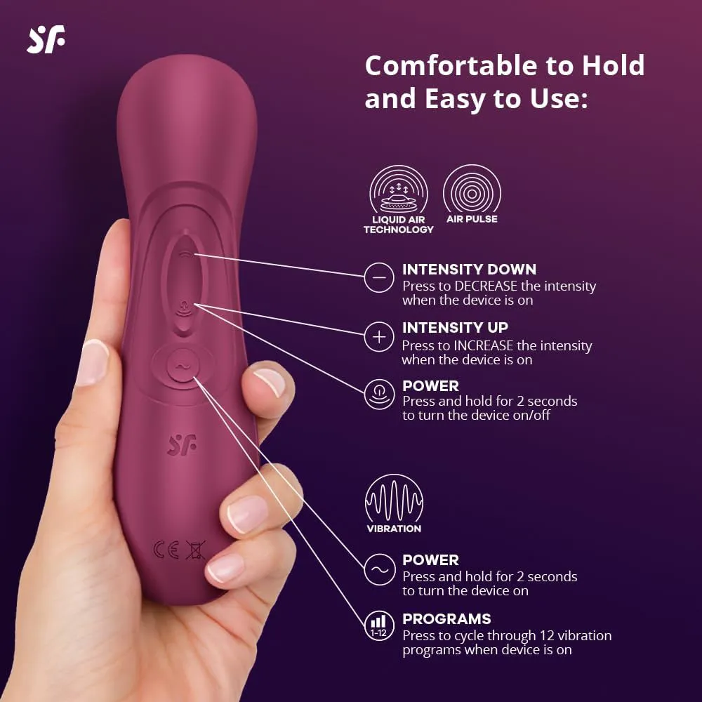 Satisfyer Pro 2 Gen 3 Liquid Air Pulse Clitoral Stimulator Vibrator Red
