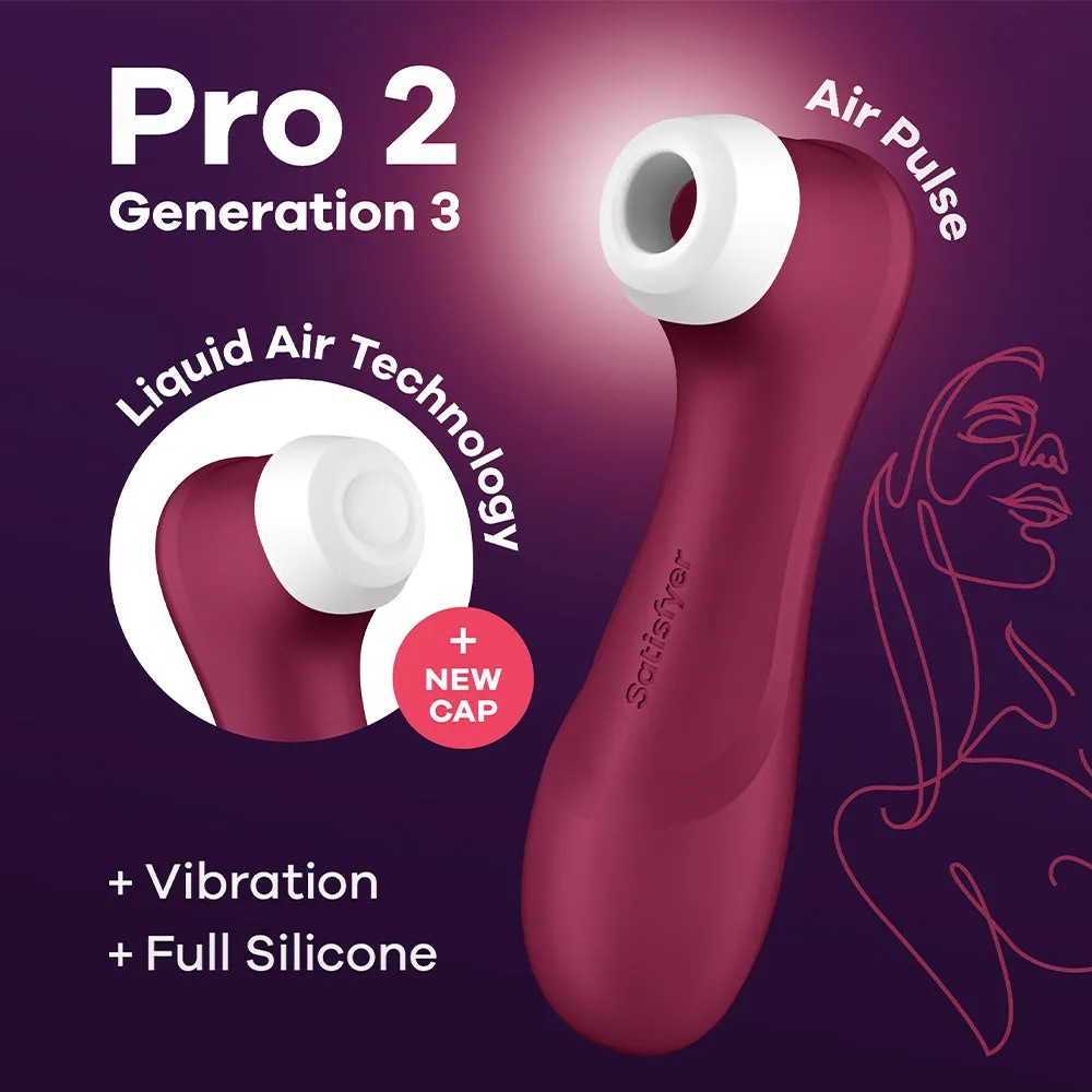 Satisfyer Pro 2 Gen 3 Liquid Air Pulse Clitoral Stimulator Vibrator Red