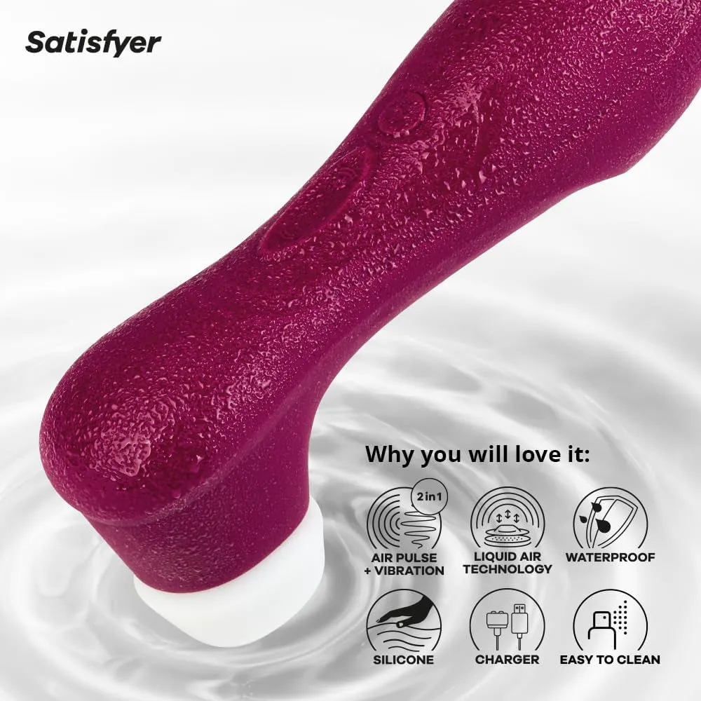 Satisfyer Pro 2 Gen 3 Liquid Air Pulse Clitoral Stimulator Vibrator Red