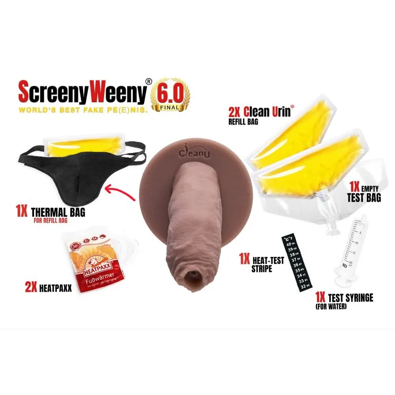 Screeny Weeny 6.0 Uncut Nordic White Fake Penis Urine Test