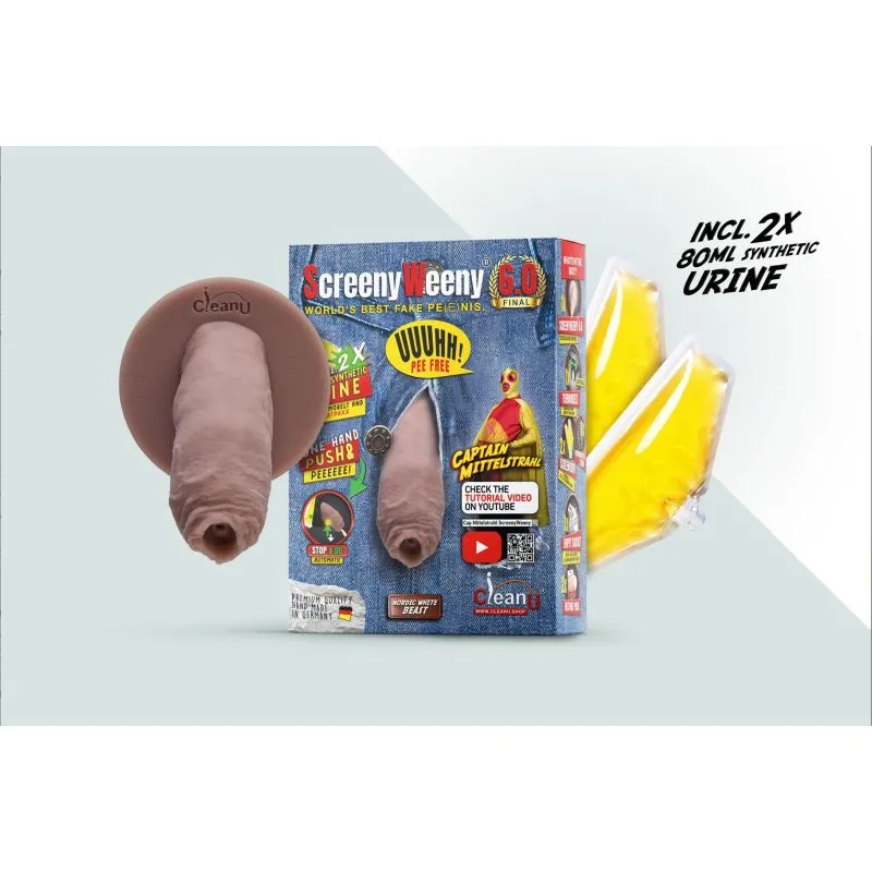 Screeny Weeny 6.0 Uncut Nordic White Fake Penis Urine Test
