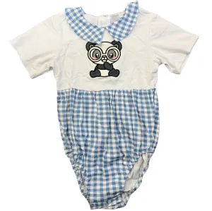 Silly Panda Bear Cotton Collared Bodysuit