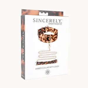 Sincerely. Sportsheets Amber Adjustable Collar with Leash Tortoiseshell