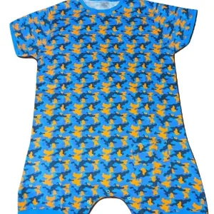 Squishyabdl Blue and Orange Camouflage Cotton Romper