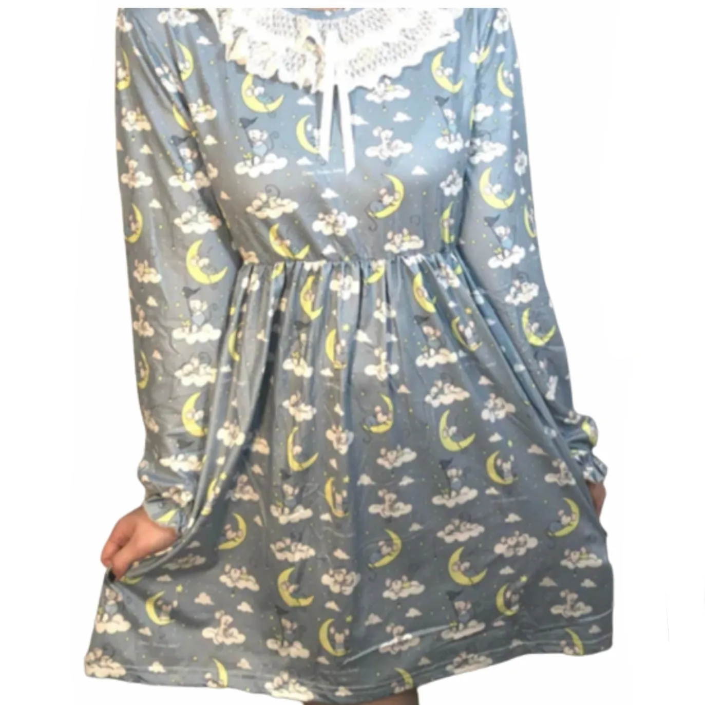 Sweet Dreams Vintage Style Long Sleeve Nightgown Pajamas