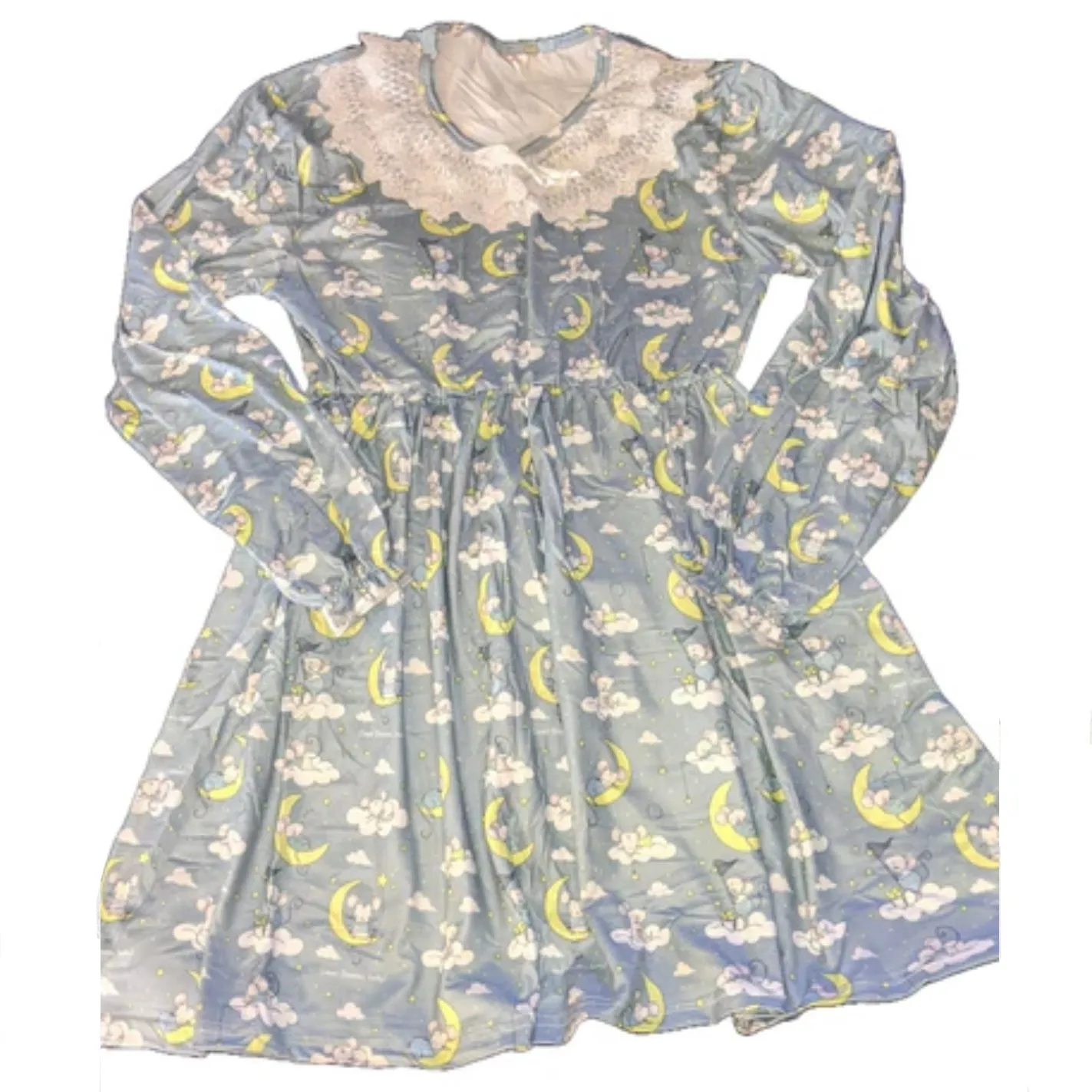 Sweet Dreams Vintage Style Long Sleeve Nightgown Pajamas