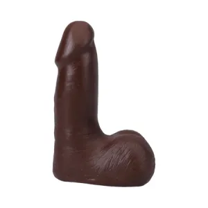 The Realistic Cock With Removable Vac-U-Lock Suction Cup With Balls ULTRASKYN 5in Chocolate