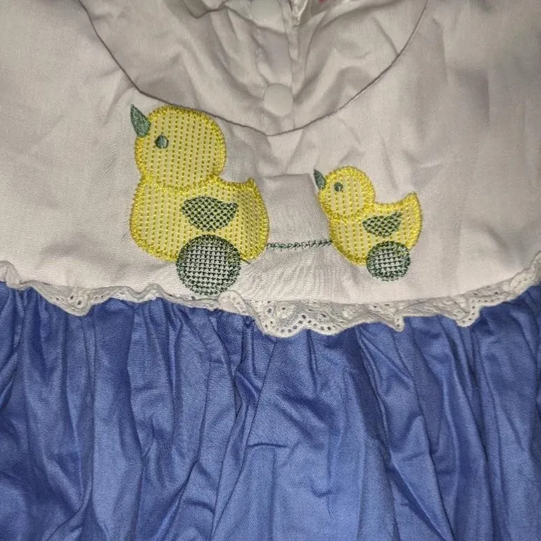 Toy Ducky Embroidered Baby Doll Dress
