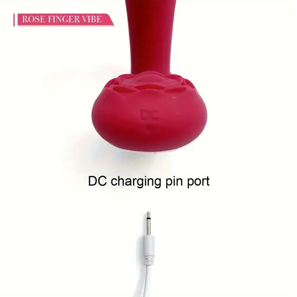 Unisex App-controlled Rose Real Silicone Finger Vibrating Sex Toy
