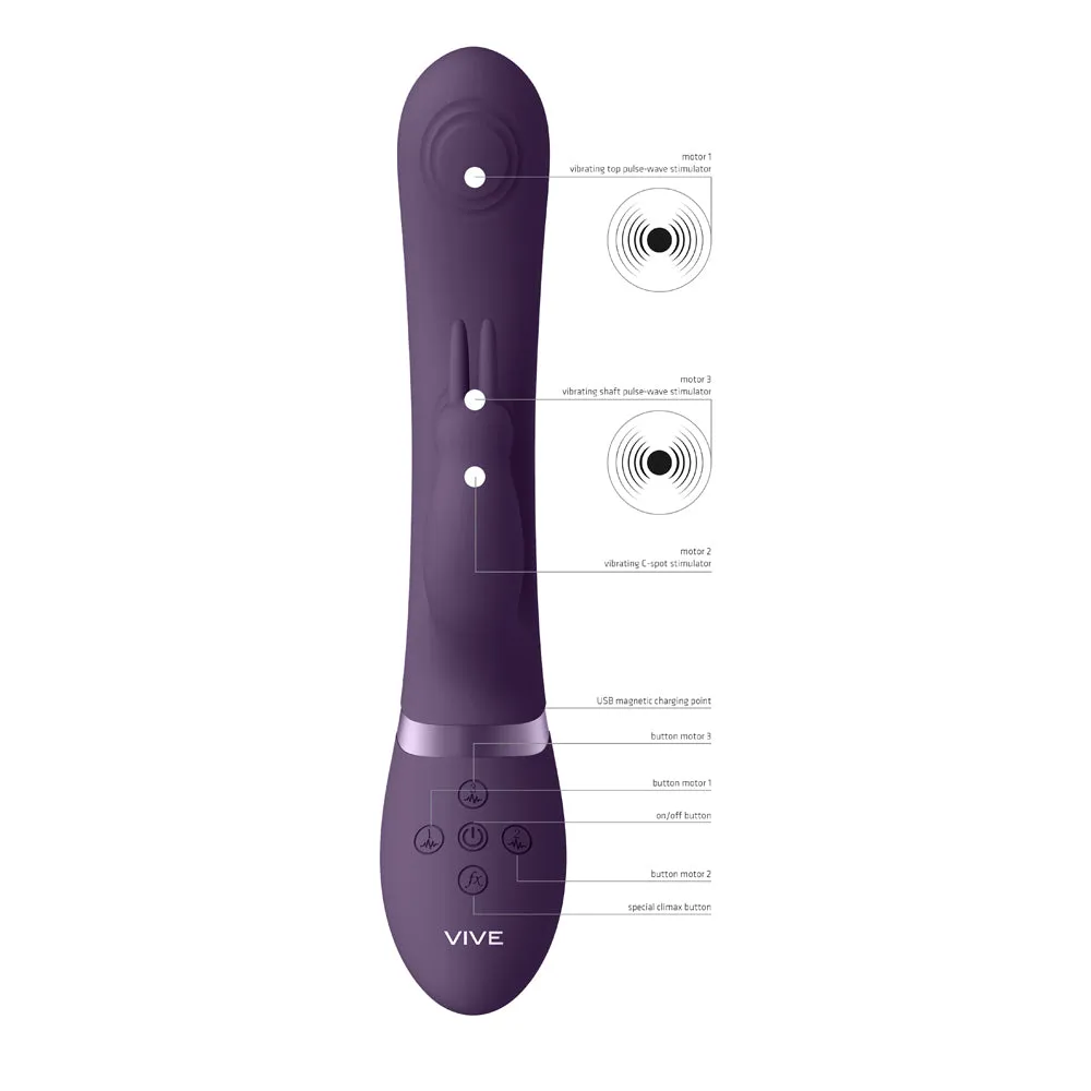 Vive May Dual Pulse-wave & Vibrating C-spot & G-spot Rabbit  Purple