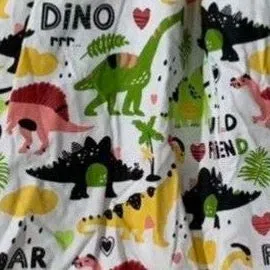 Wild Dino Friends Embroidered Baby Doll Dress