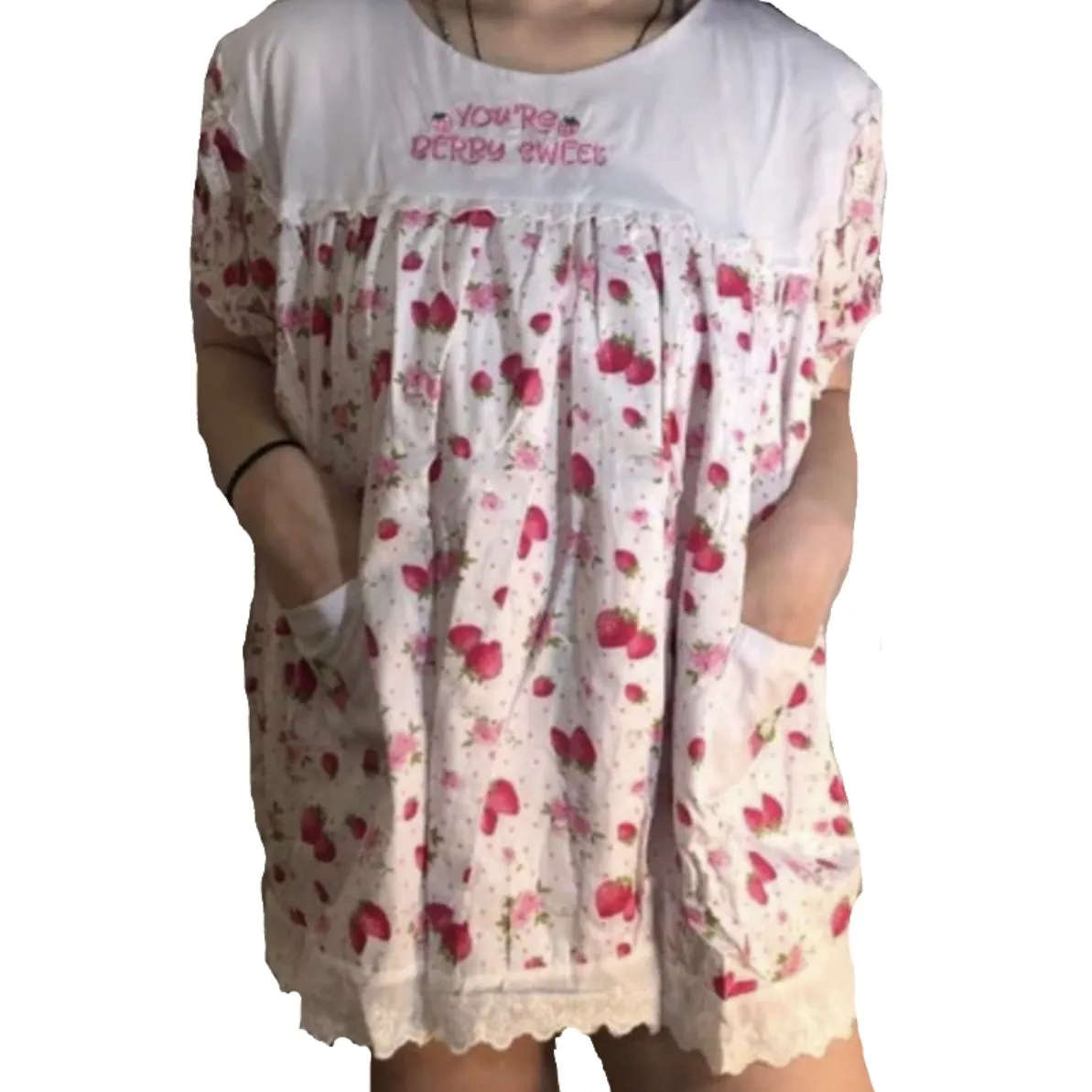 You're Berry Sweet Embroidered Baby Doll Dress