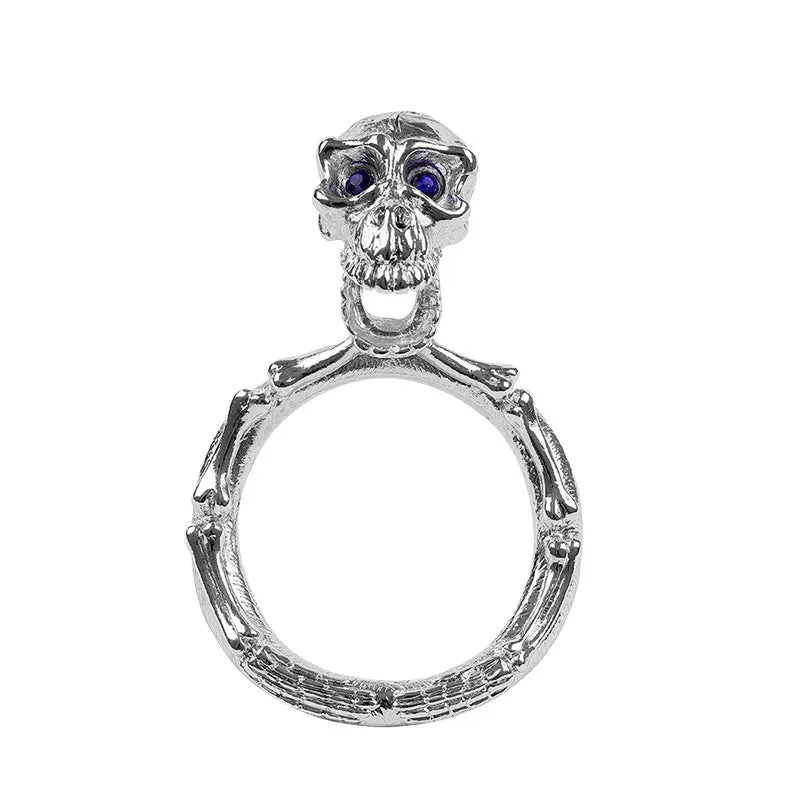 Zinc Alloy Skeleton Seminal Lock Ring Scrotal Penis